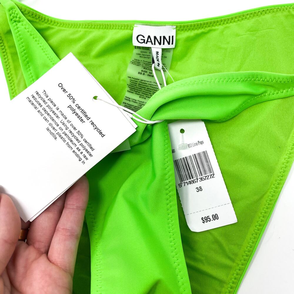 GANNI Solid Lime Green‎ String Tie Bikini Bottoms - Picture 5 of 7